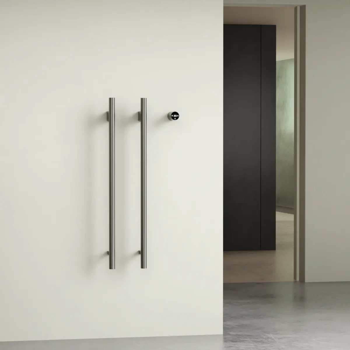 Sèche-serviettes électrique vertical 45W finition gun métal Ondia