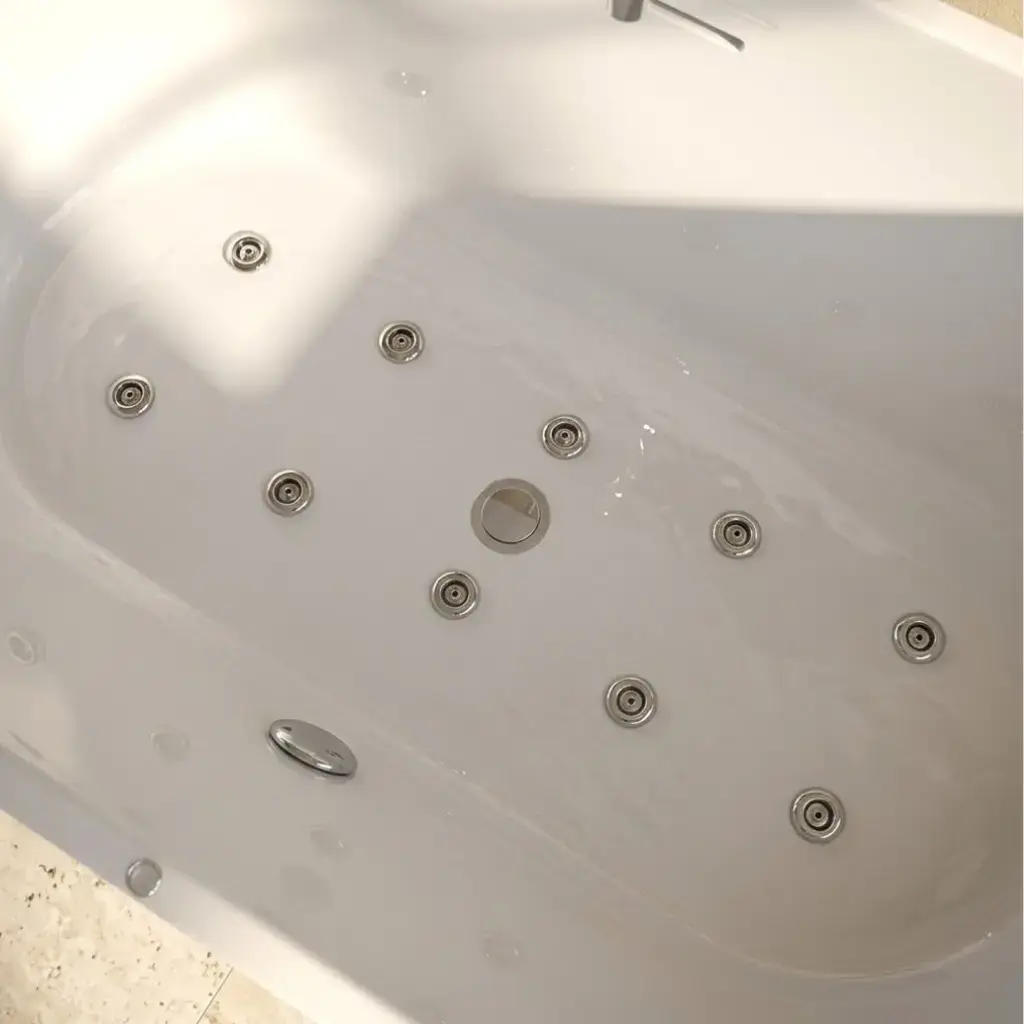 Baignoire îlot, Balnéo Brillant, 170x75x60 cm, Balnéo Air + LED, Résia