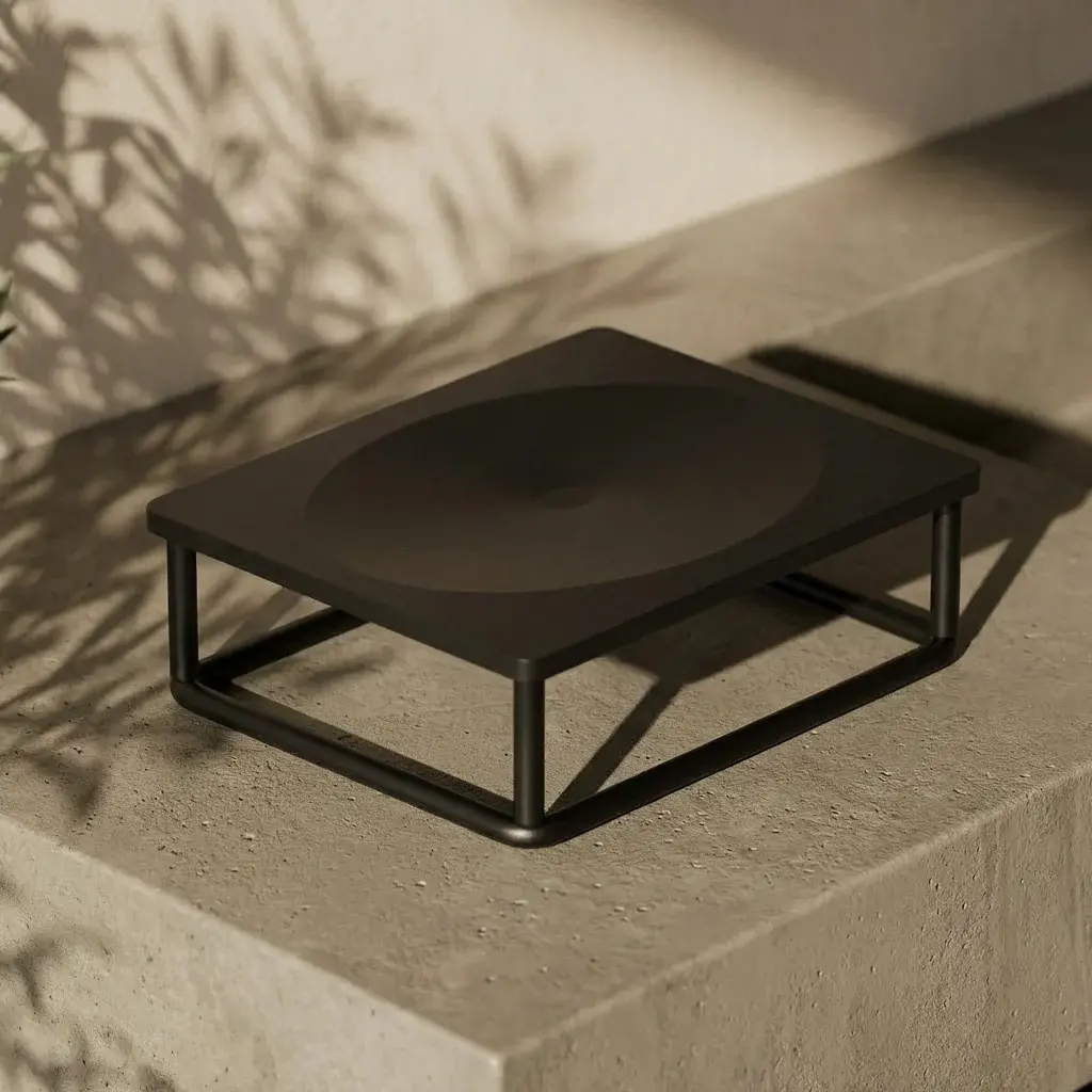 Porte-savon à poser - Noir mat - Infinity elegance (1).webp