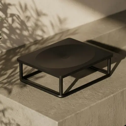 Porte-savon à poser - Noir mat - Infinity elegance (1).webp