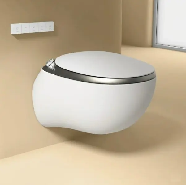 Version blanc mat du WC japonais Safari suspendu, à l’allure sobre et intemporelle pour un intérieur épuré.