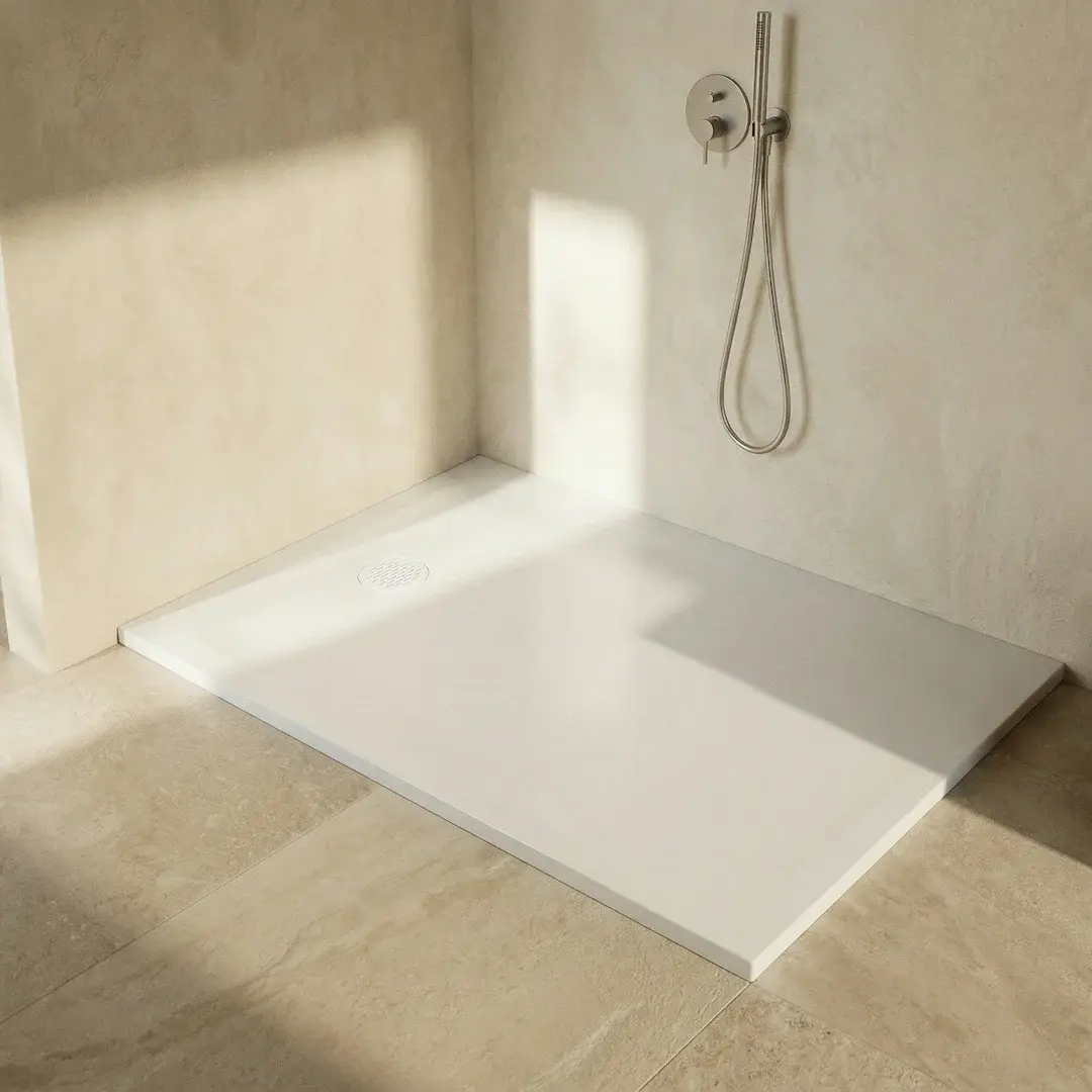 Receveur de douche résine minérale Blanc 90 cm - Cotton  