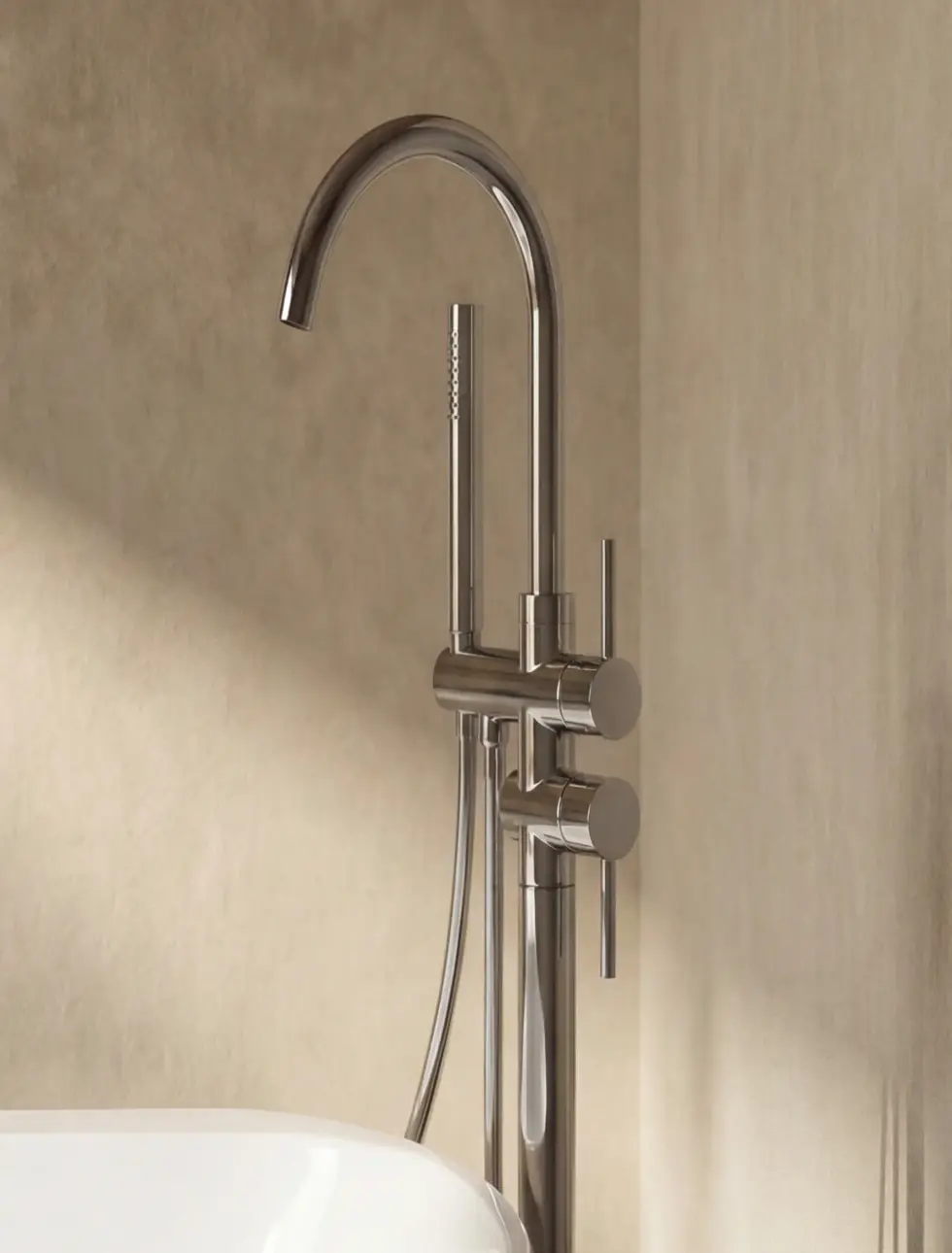 Baignoire îlot, acrylique avec plage, 170x80cm, Olia2