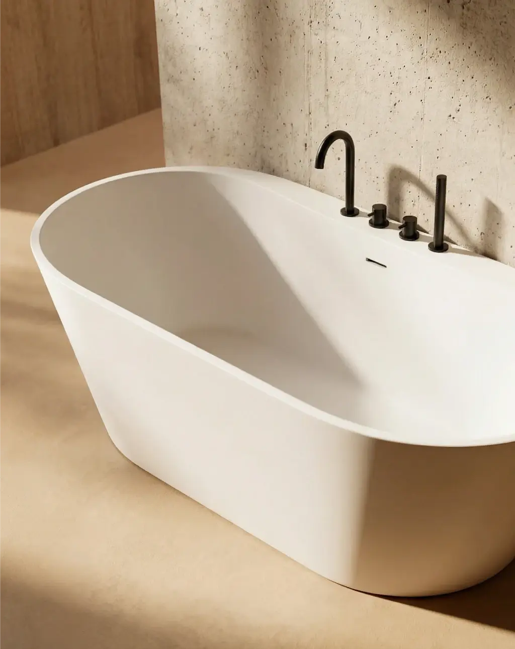 Baignoire îlot avec plage acrylique ovale 170cm - Lou