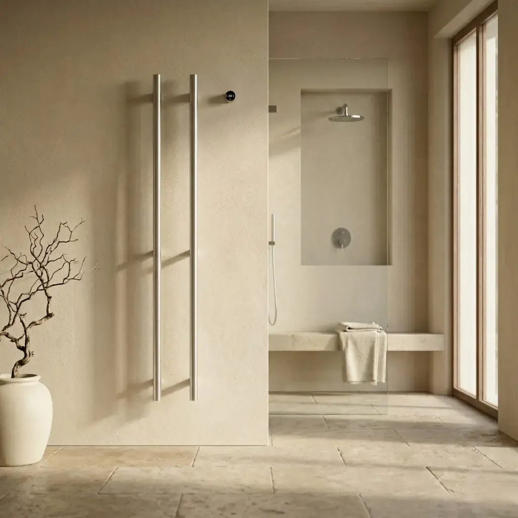 Sèche serviette 90W, Inox brossé, Ondia     