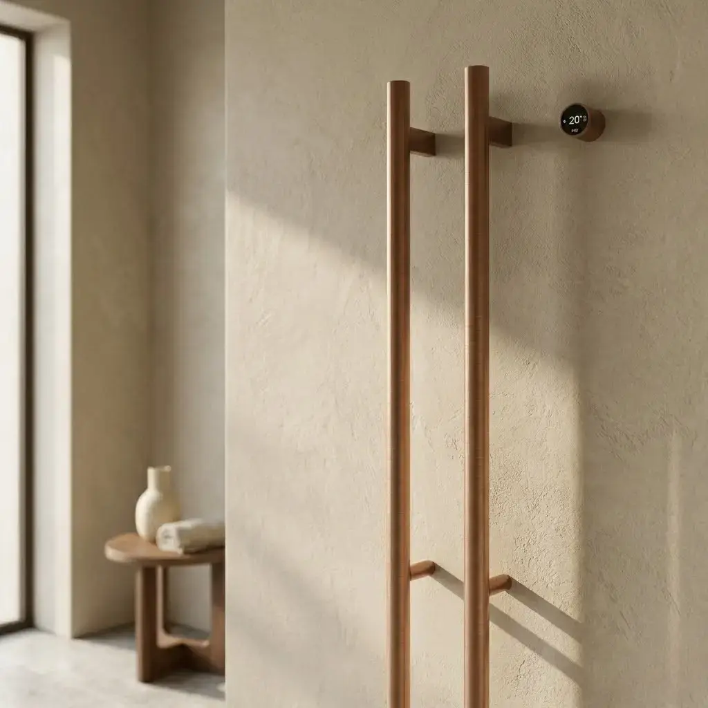 Sèche serviette 90W, Doré rose brossé, Ondia    