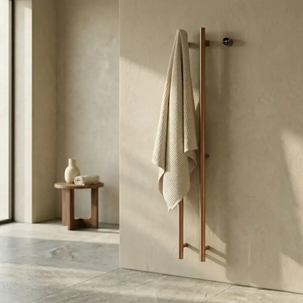 Sèche serviette 90W, Doré rose brossé, Ondia    