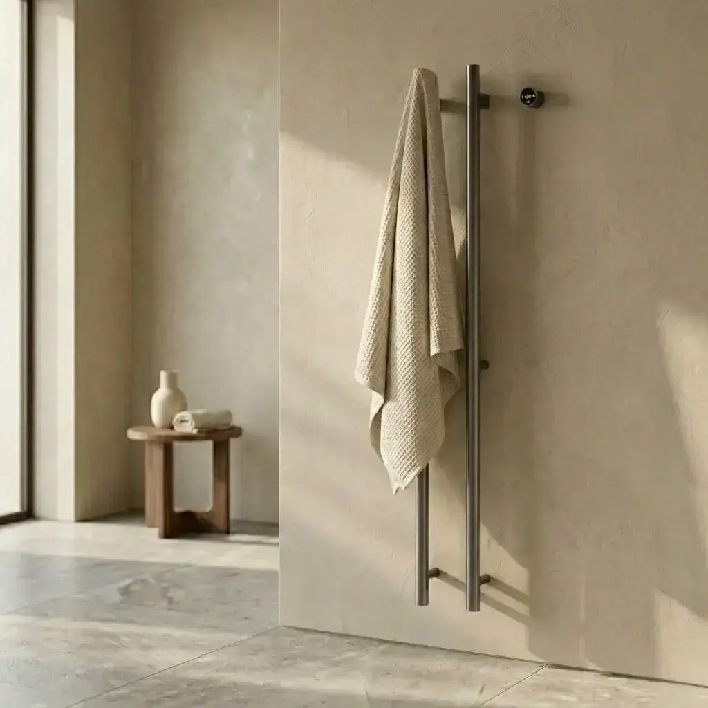 Sèche serviette 90W, Gun métal brossé, Ondia  