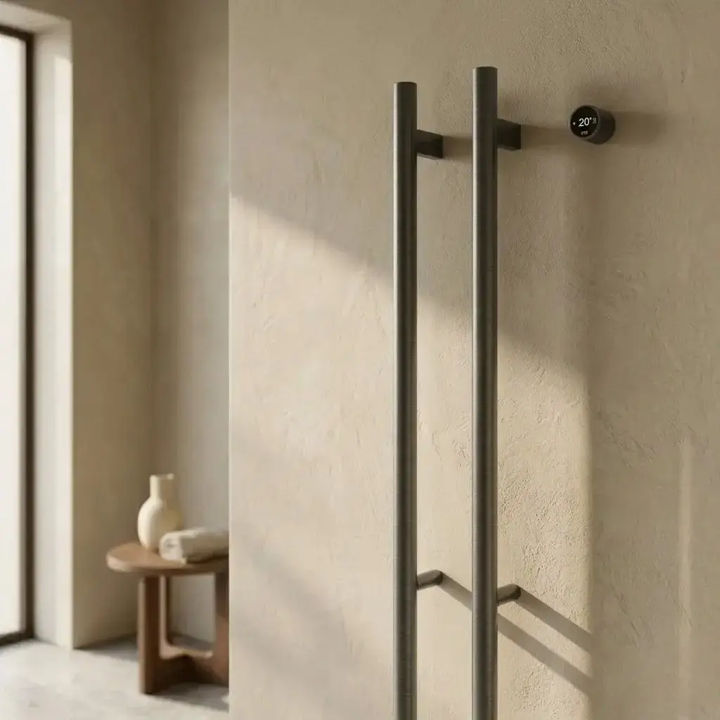 Sèche serviette 90W, Gun métal brossé, Ondia  