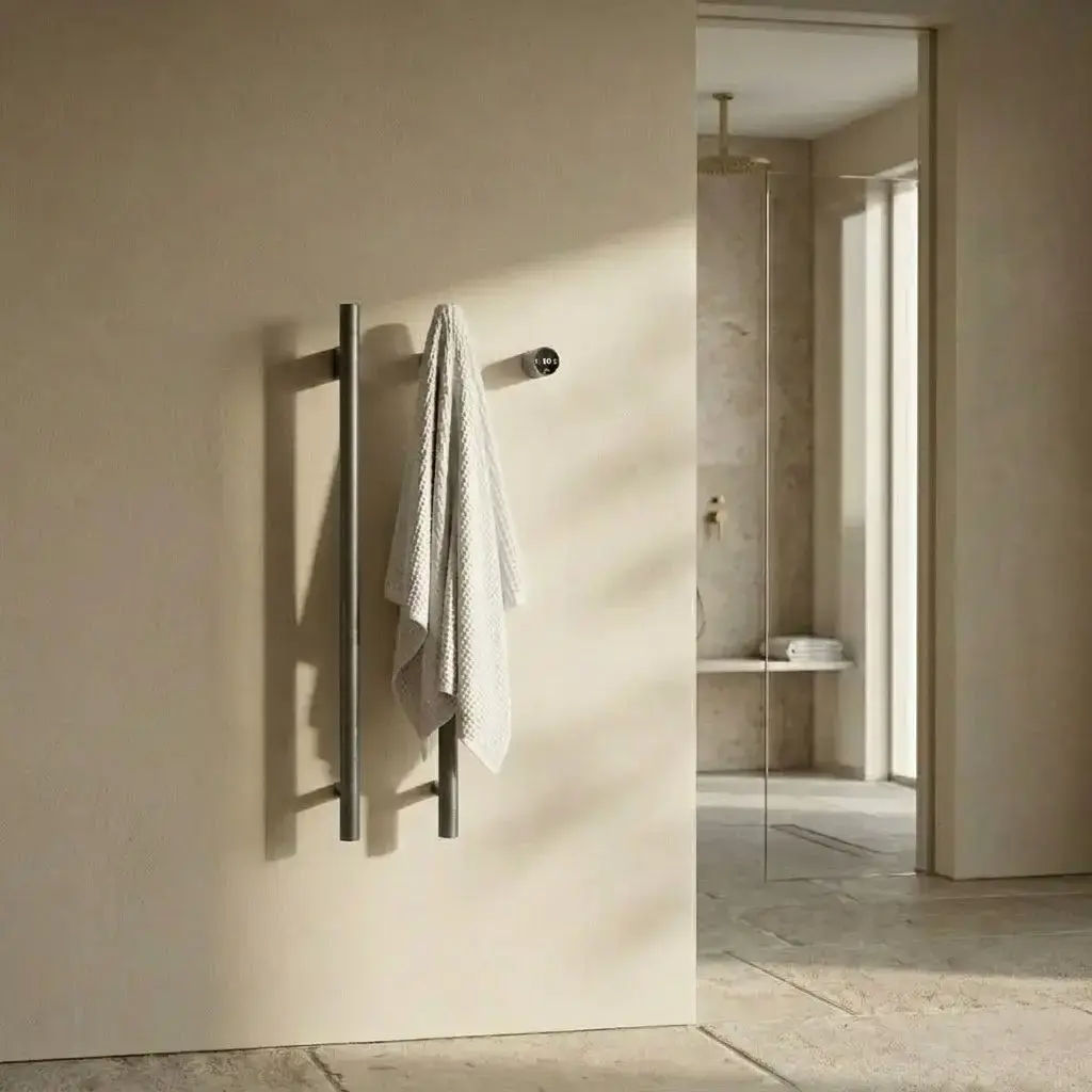 Sèche serviette 90x44x10, 45W, Gun métal brossé, Ondia