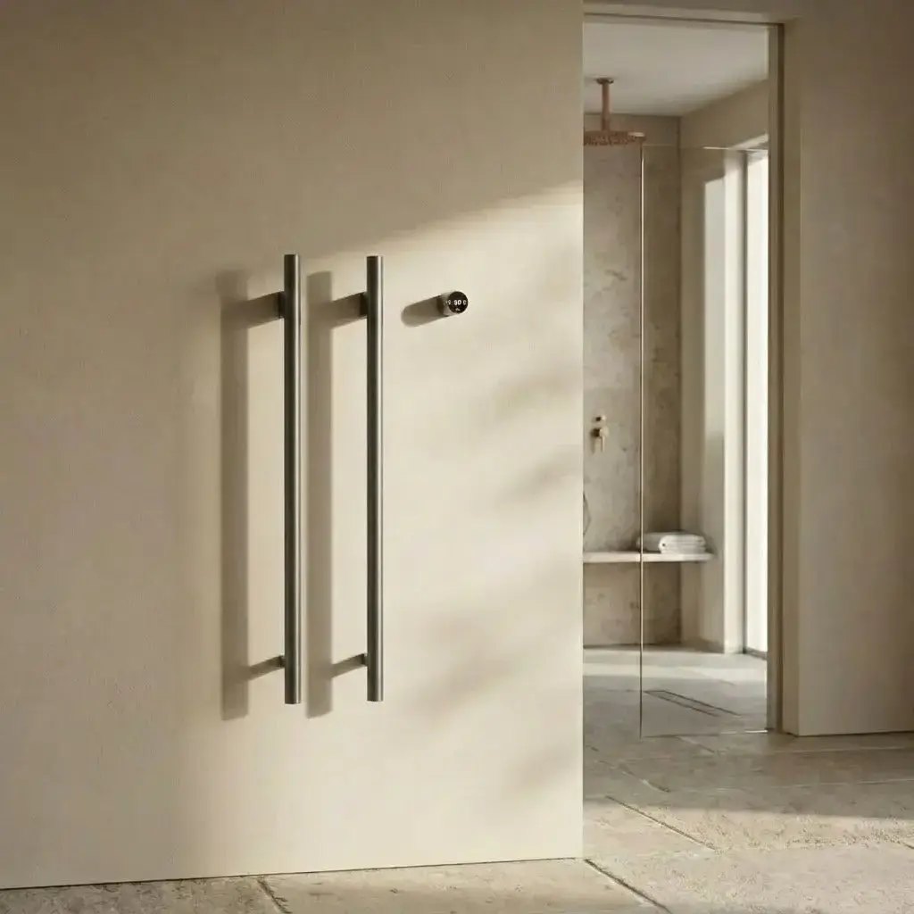 Sèche-serviettes électrique vertical 45W finition gun métal Ondia