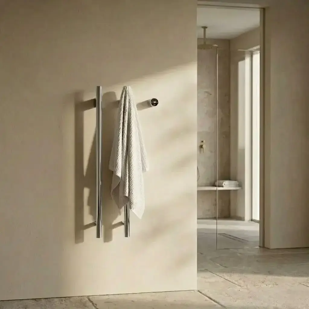 Sèche serviette 90x44x10, 45W, Inox brossé, Ondia 