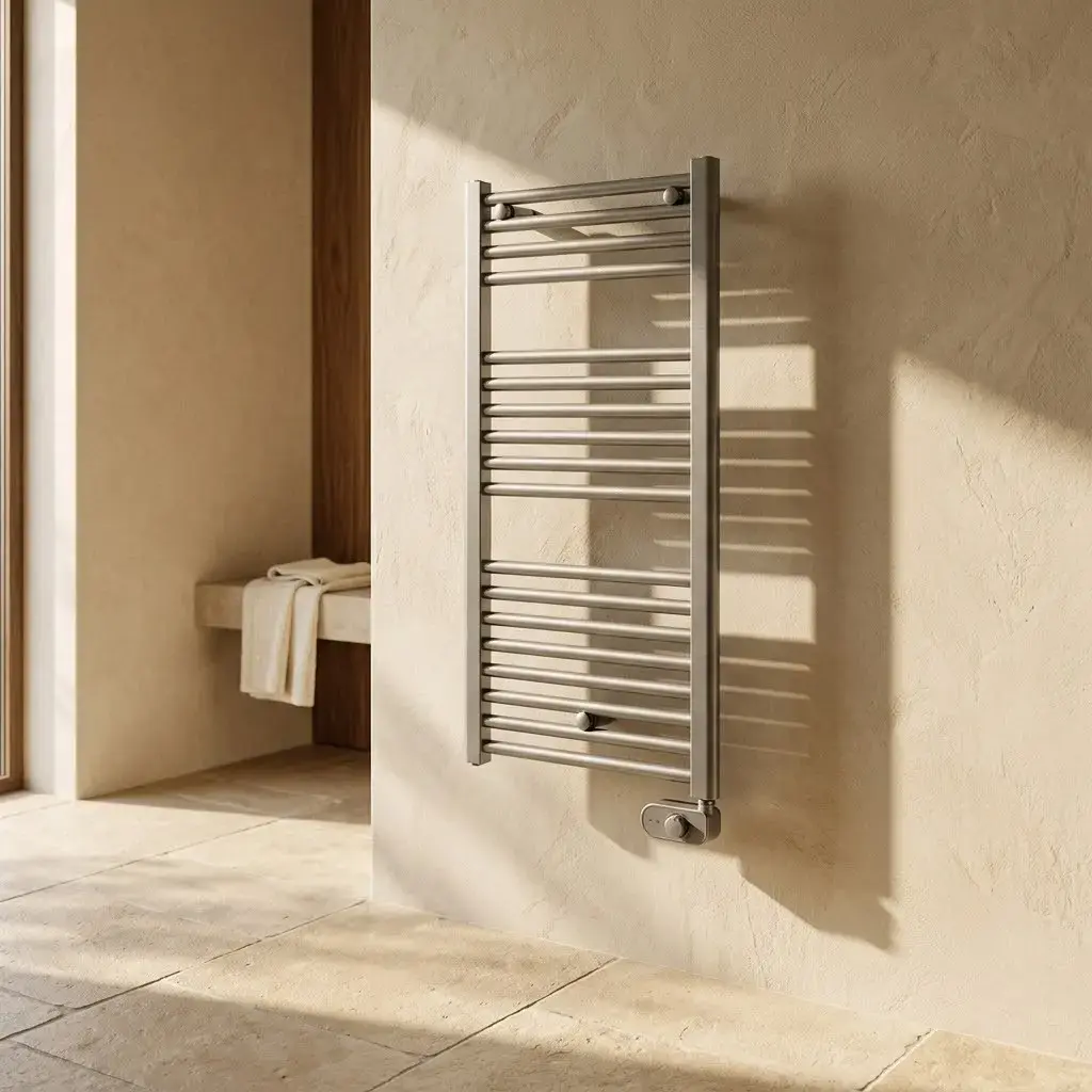 Sèche-Serviette Electrique rond, largeur 50cm 500W gris