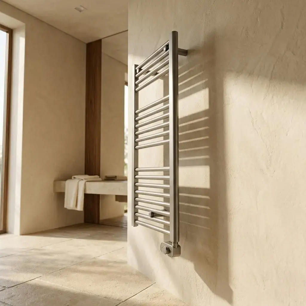 Sèche-Serviette Electrique rond, largeur 50cm 500W gris