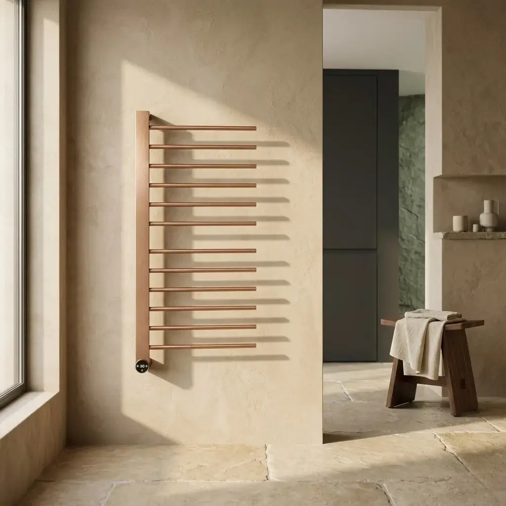 Sèche serviette 280W, Doré rose brossé, Calda    