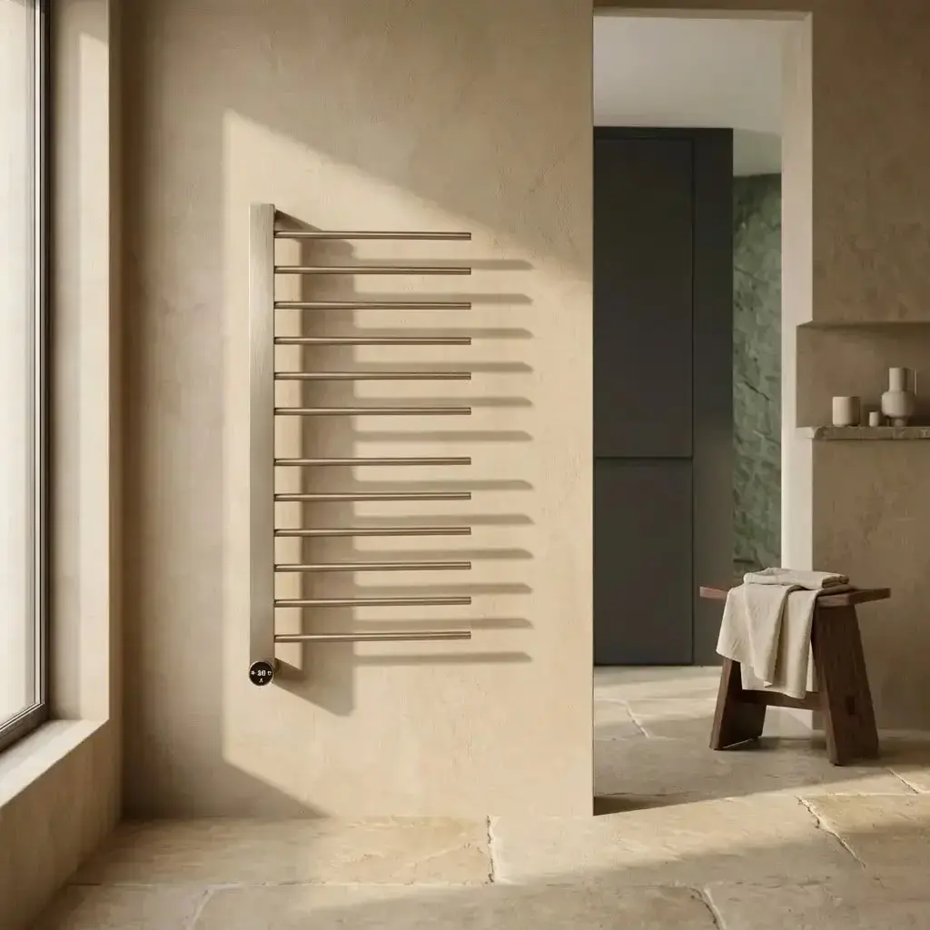 Sèche-serviettes mural 280W ouverture latérale inox brossé Calda