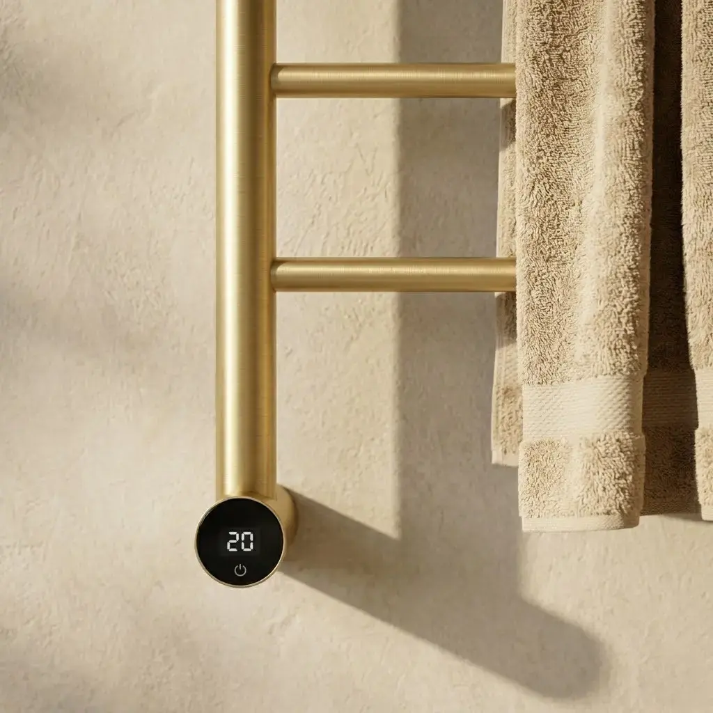 Sèche serviette 47.3x57x12cm, 75W, Doré brossé, Elios  