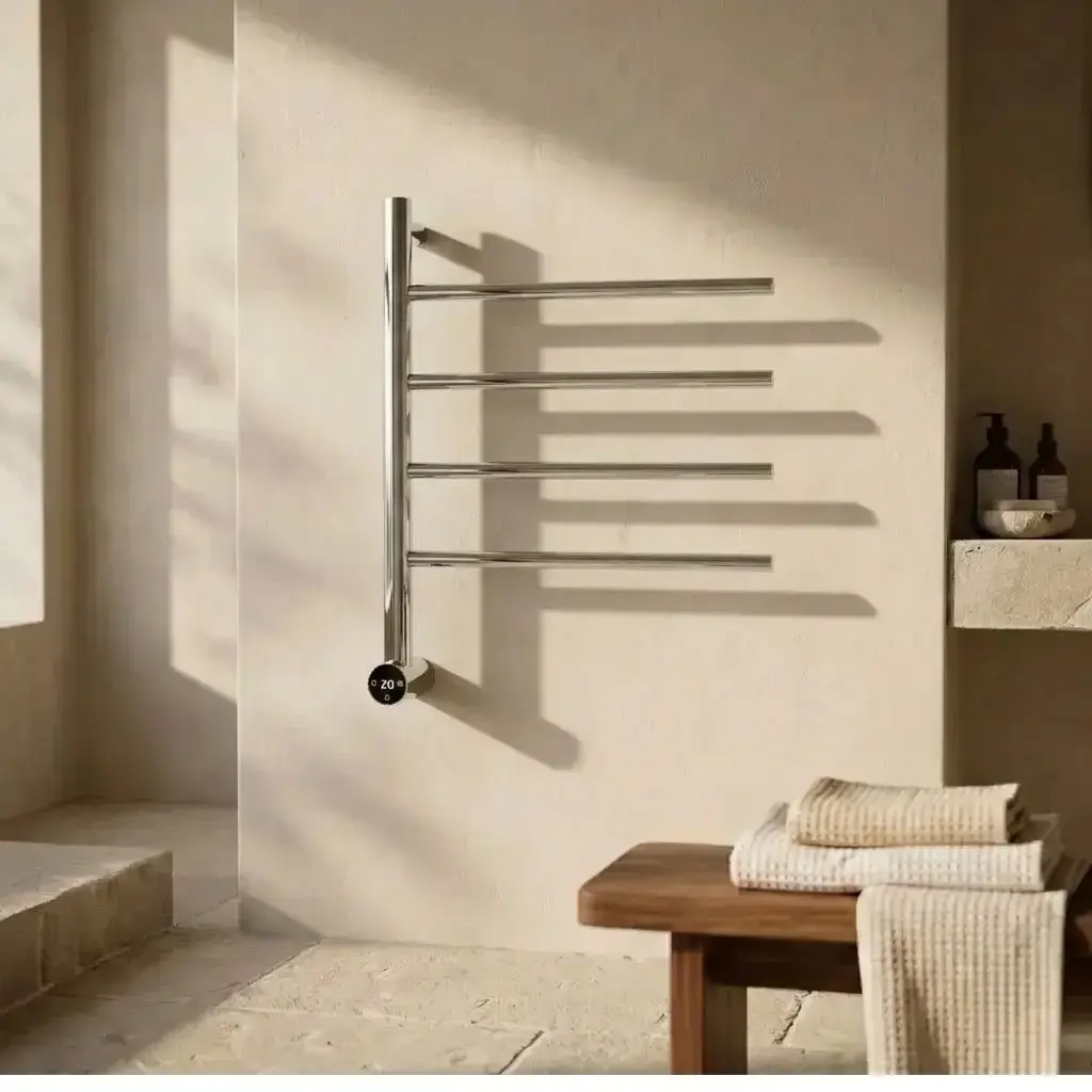 Sèche-serviettes mural électrique 75W finition inox brossé Elios