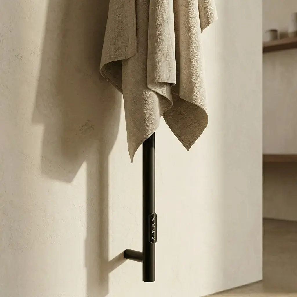 Chauffe serviette électrique 75W 145X32  Noir mat, Châtelet