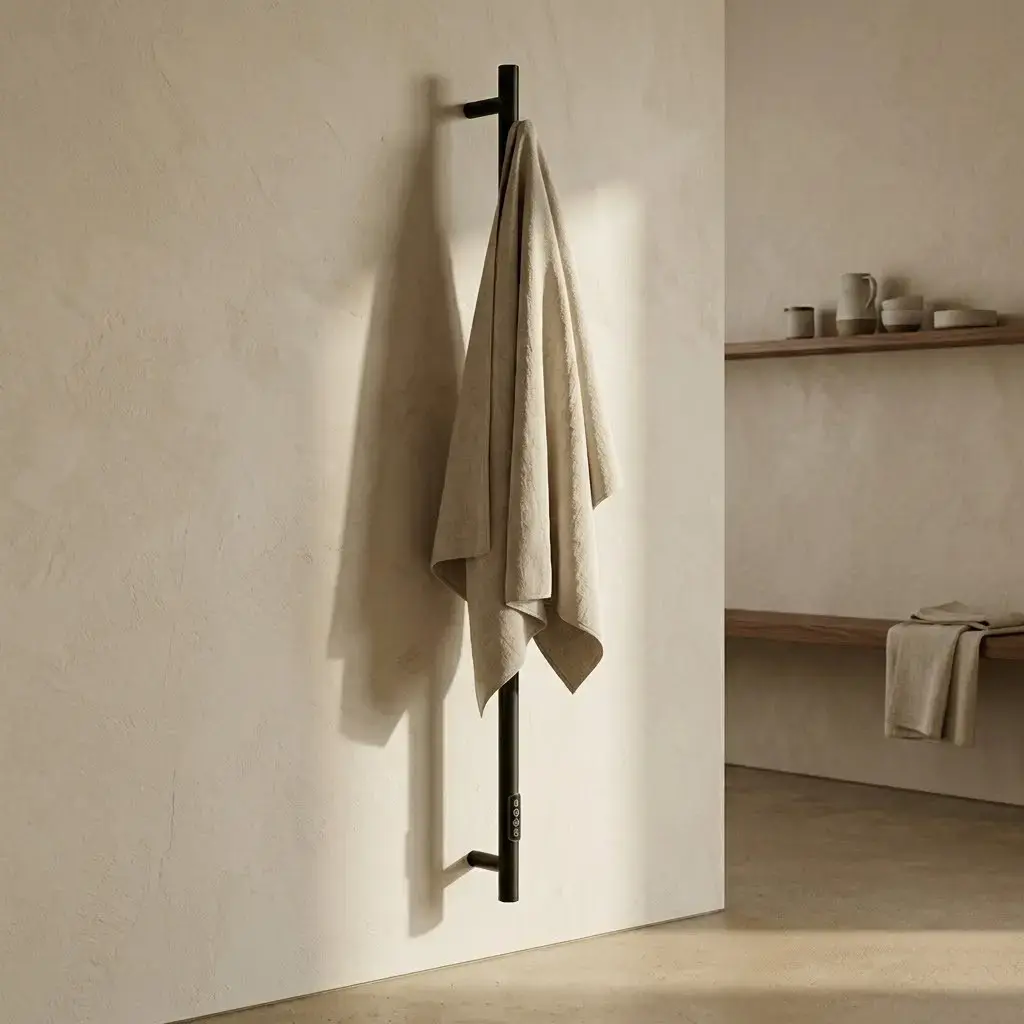 Chauffe serviette électrique 75W 145X32  Noir mat, Châtelet