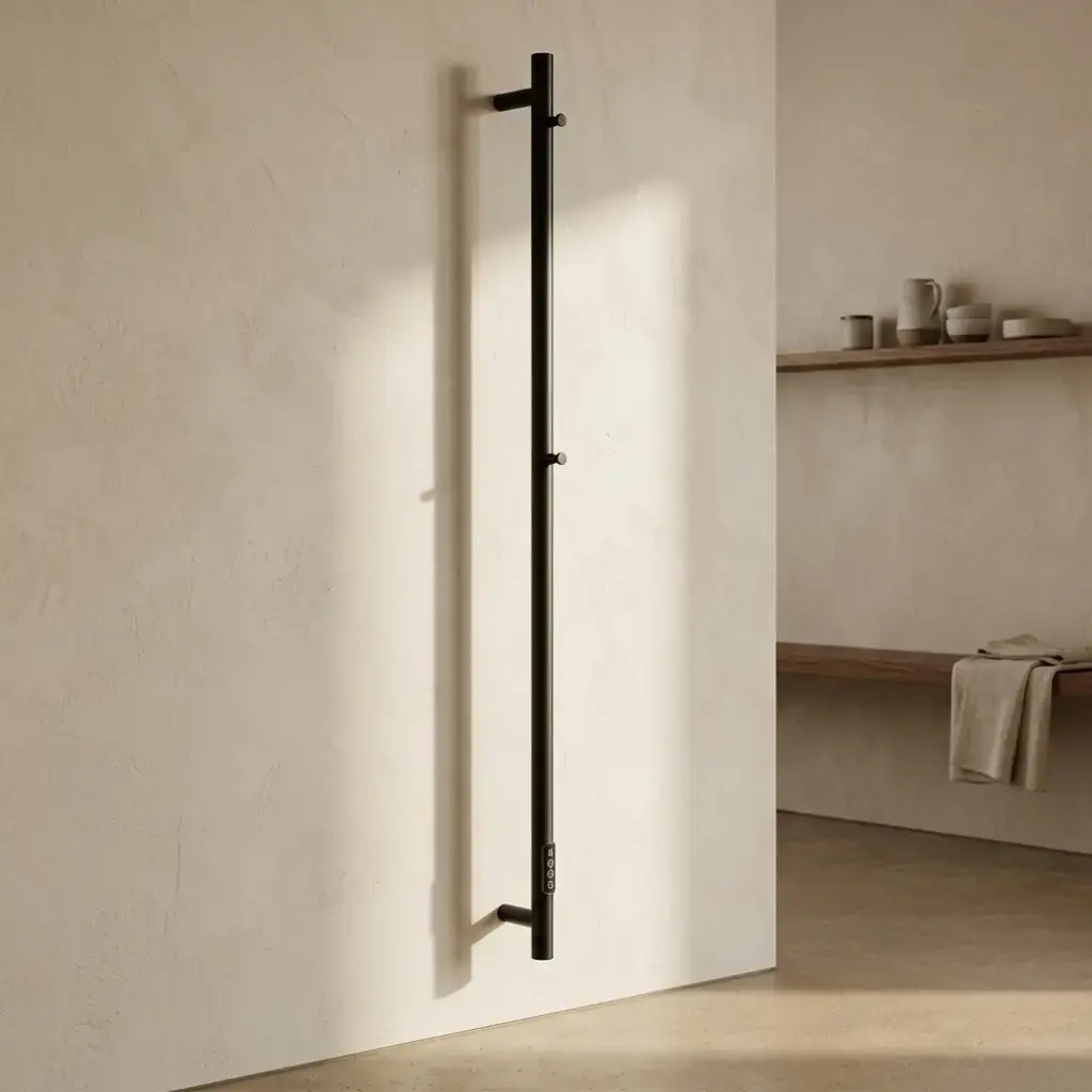 Chauffe serviette électrique 75W 145X32  Noir mat, Châtelet