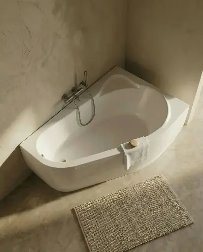 Baignoire d'angle asymétrique droite, 160 x 105 cm, Selena (1) (1).webp
