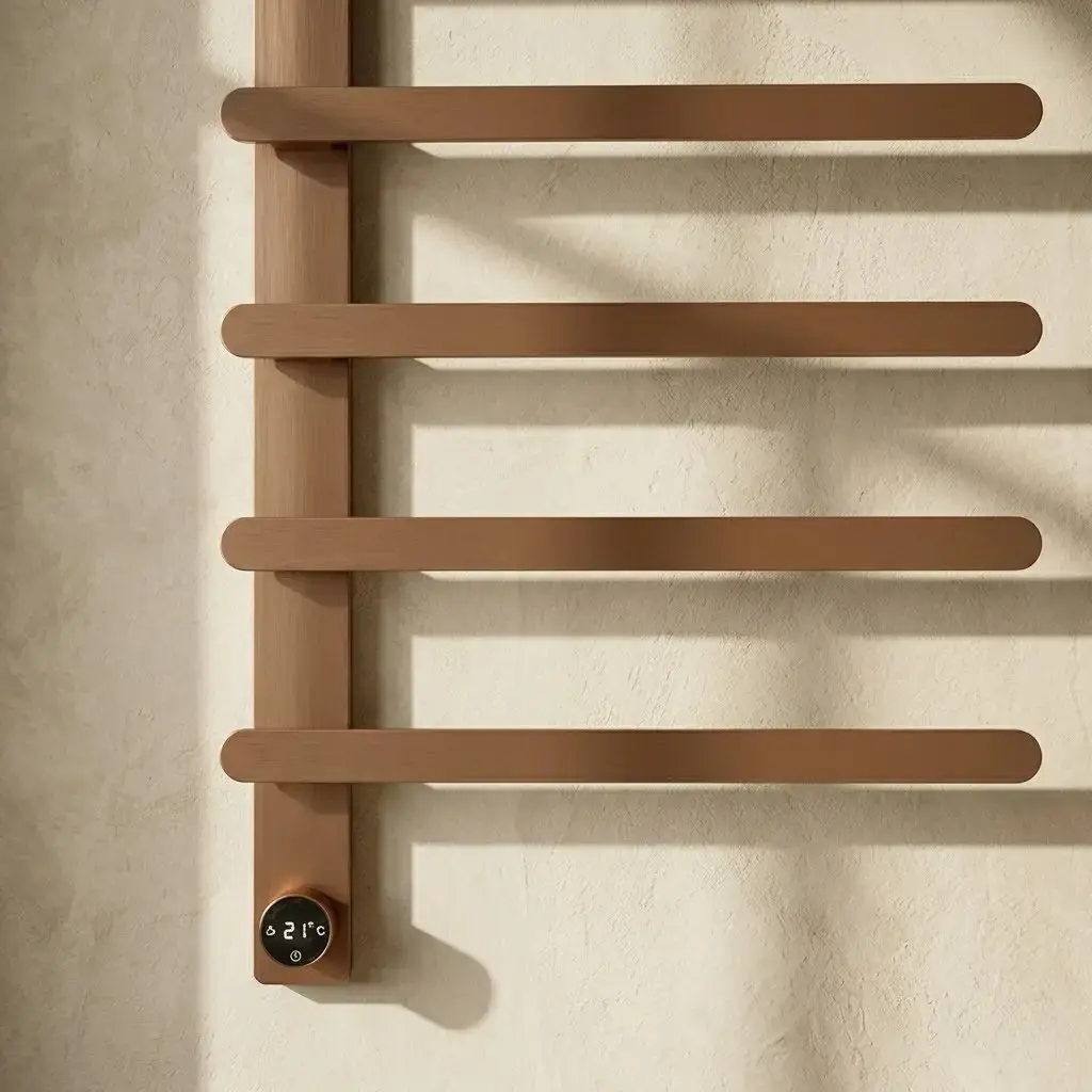 Sèche serviette 90W, doré rose brossé, Solar     