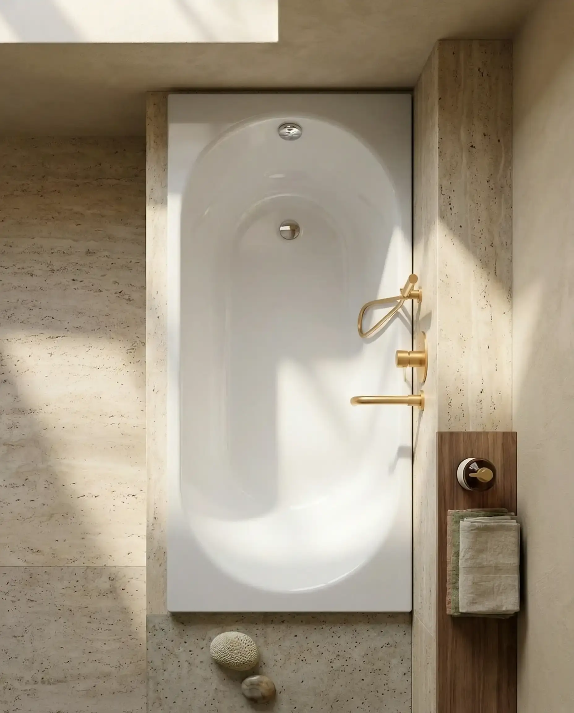 Baignoire rectangulaire, 160 x 70 cm, acrylique, Kasandra