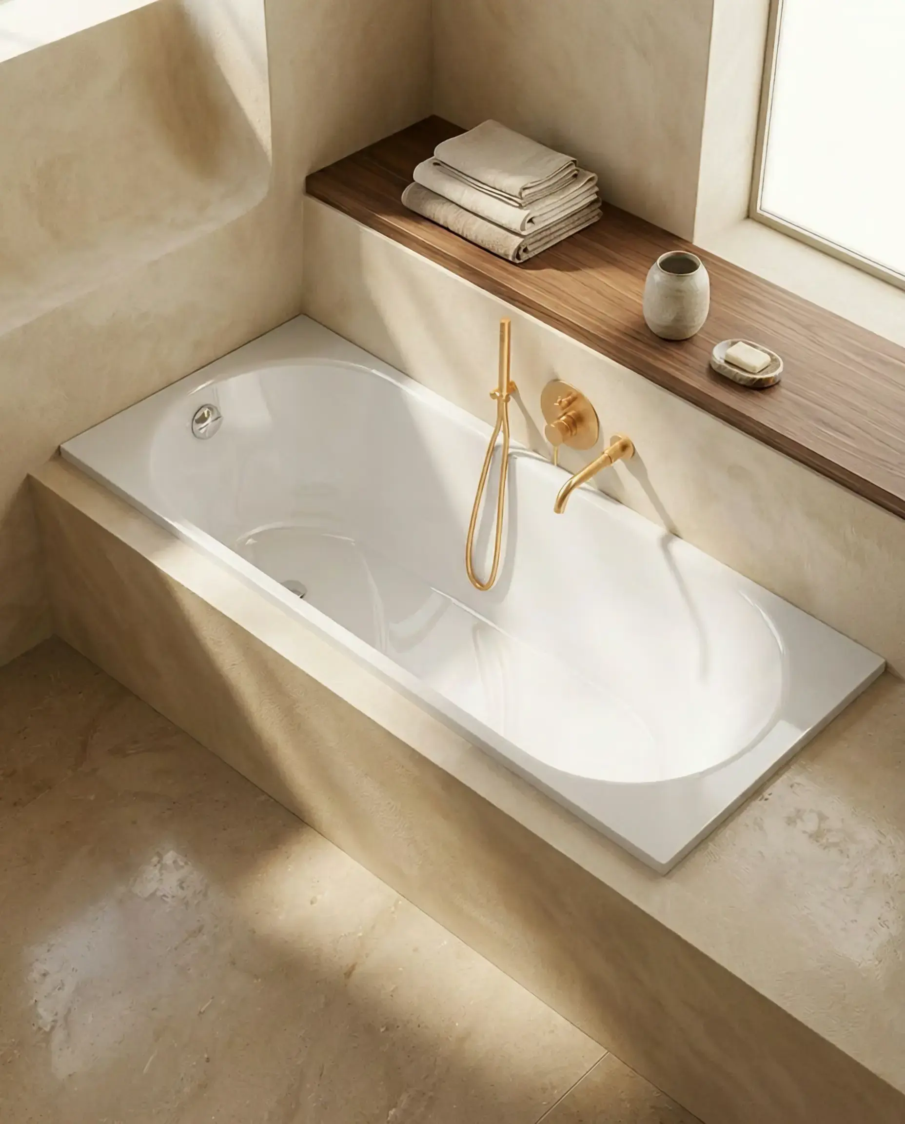 Baignoire rectangulaire, 170 x 70 cm, acrylique, Kasandra