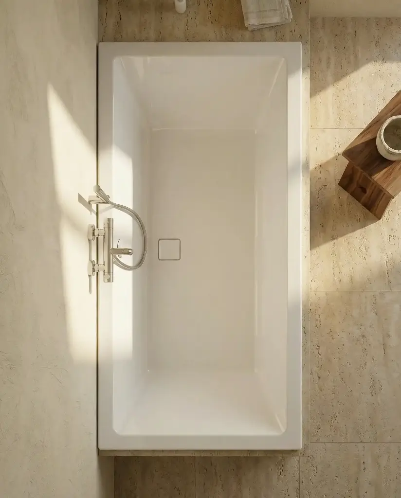 Baignoire rectangulaire, 180x80 cm, acrylique, Cavallo (3).webp