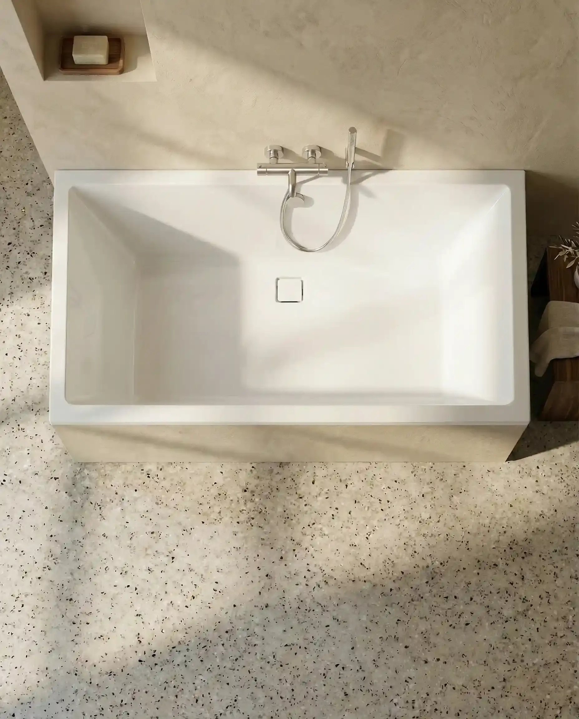 Baignoire rectangulaire, 190x90 cm, acrylique, Cavallo