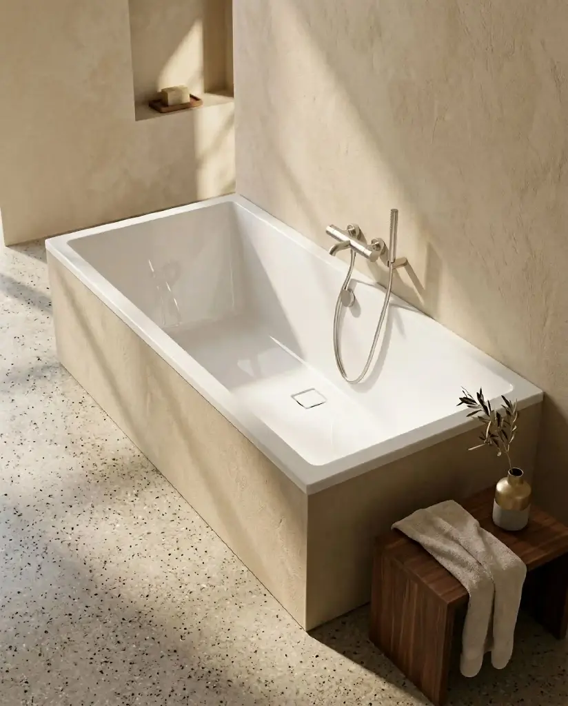 Baignoire rectangulaire, 190x90 cm, acrylique, Cavallo (3).webp
