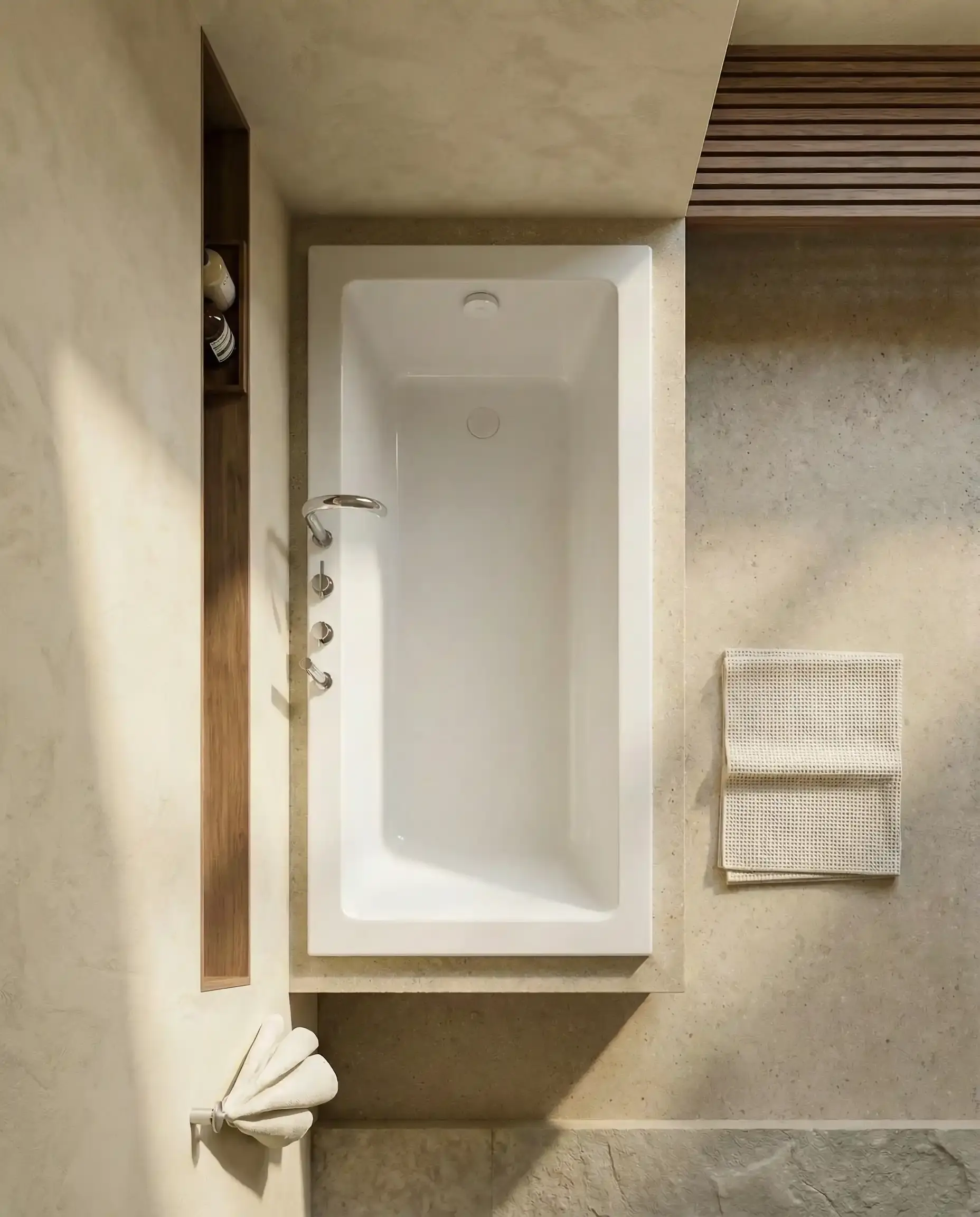 Baignoire encastrable 160x70 cm, Acrylique, Blanc mat, Pieds inclus, Senetosa