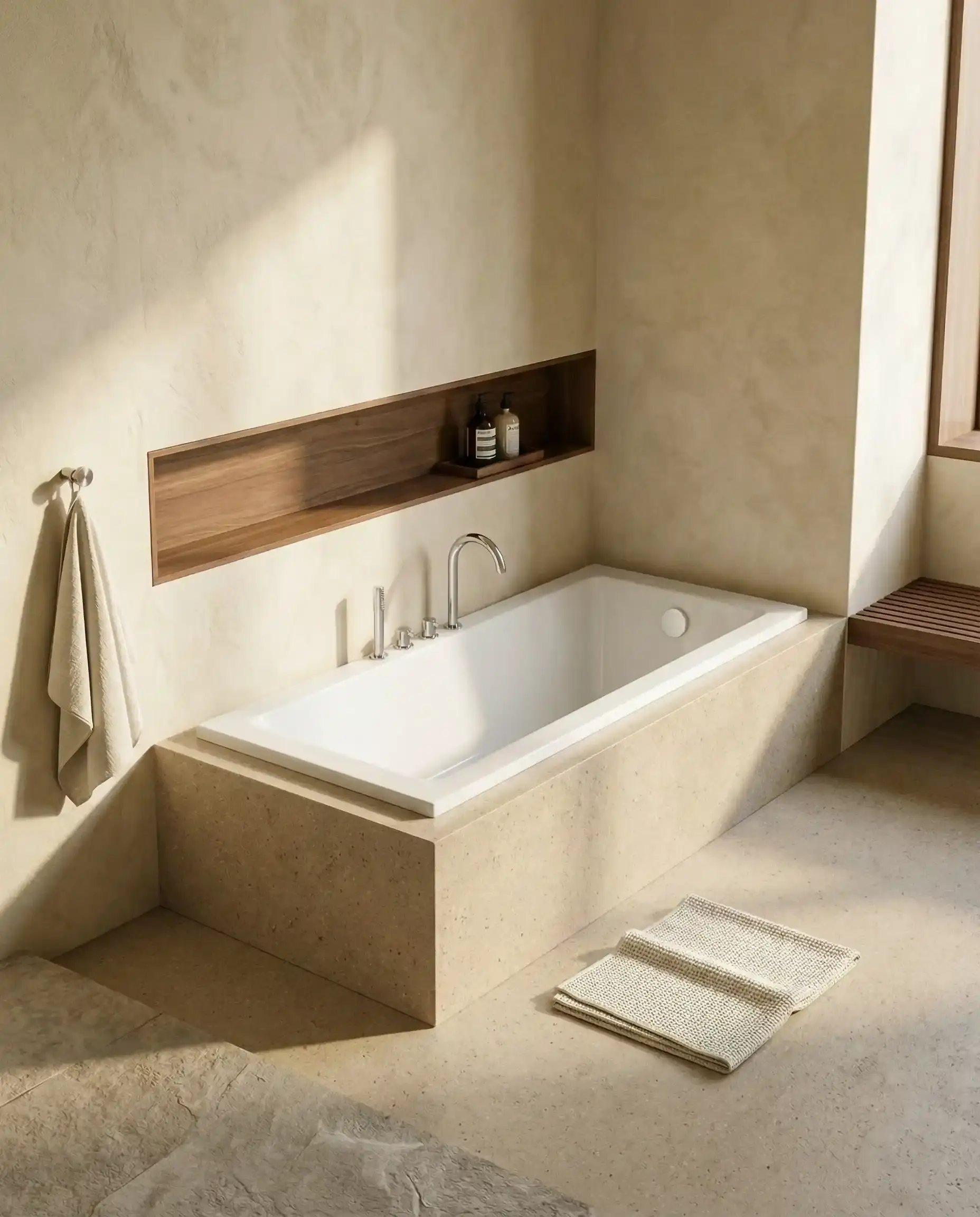 Baignoire encastrable 160x70 cm, Acrylique, Blanc mat, Pieds inclus, Senetosa