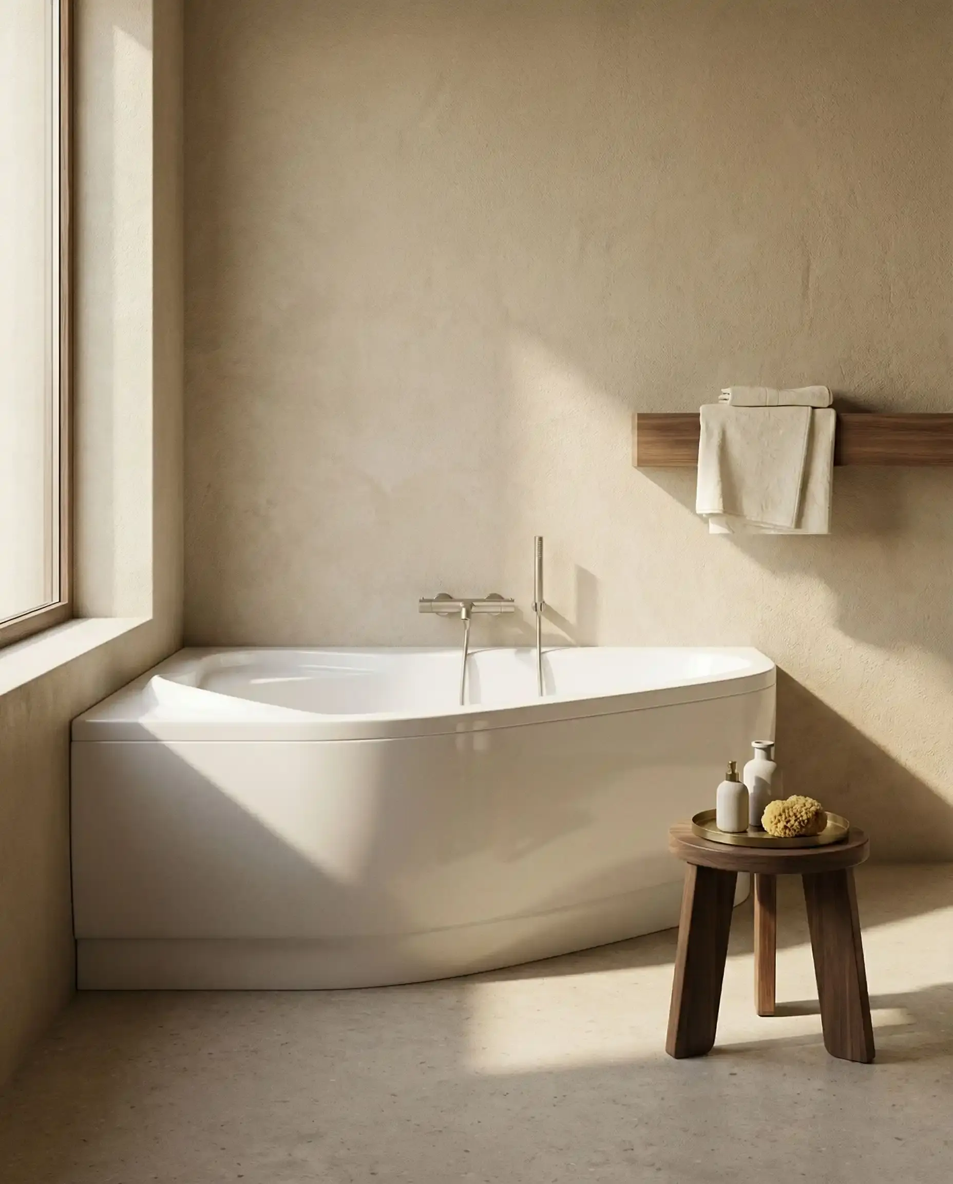 Baignoire d'angle asymétrique gauche, 160 x 105 cm, Selena