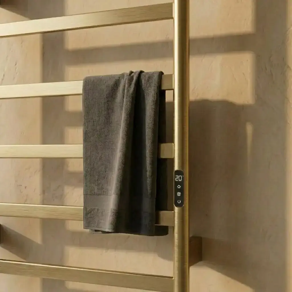 Sèche serviette 57.3x75.4x9.3cm, 140W, Doré  brossé, Scala 