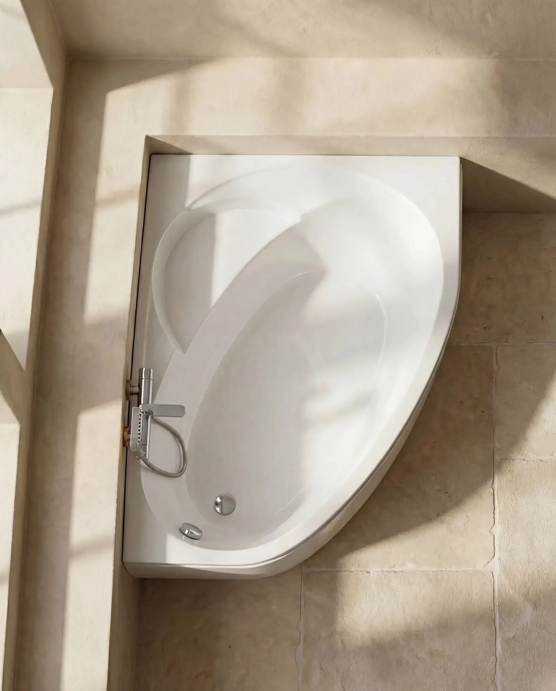 Baignoire d'angle droite, 150 x 100 cm, Flora