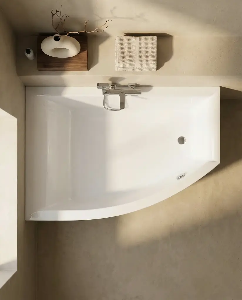 Baignoire asymétrique gauche, 160 x 105 cm, acrylique, Veronella (2).webp