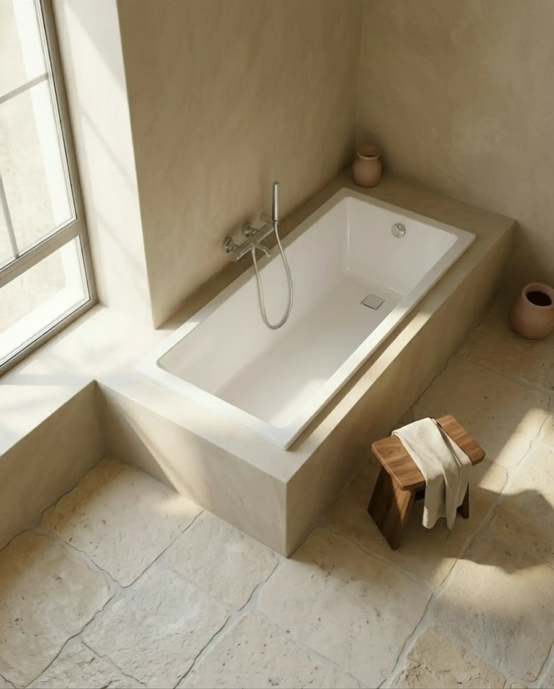 Baignoire rectangulaire, 170x75 cm, acrylique, Cavallo