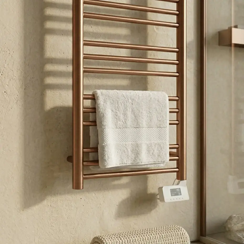 Sèche-Serviettes électrique, 120x50 cm, 500W, Doré Rose brossé, Châtelet