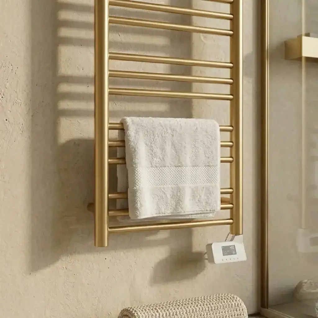 Sèche-Serviettes électrique, 120x50 cm, 500W, Doré brossé, Châtelet