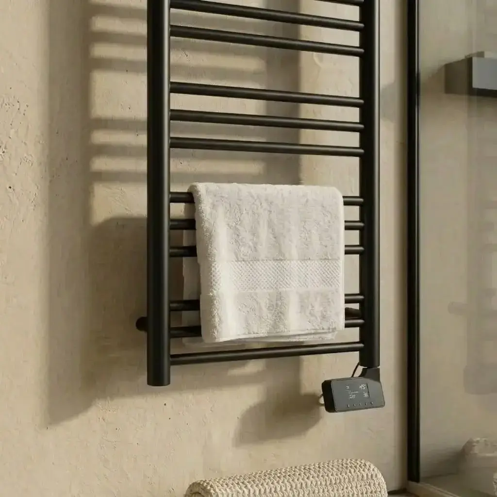 Sèche-Serviettes électrique, 120x50 cm, 500W, Noir Mat, Châtelet