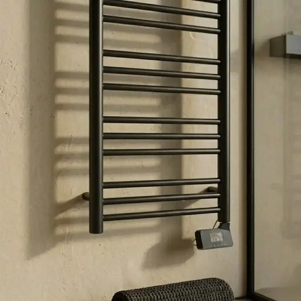 Sèche-Serviettes électrique, 120x50 cm, 500W, Noir Mat, Châtelet