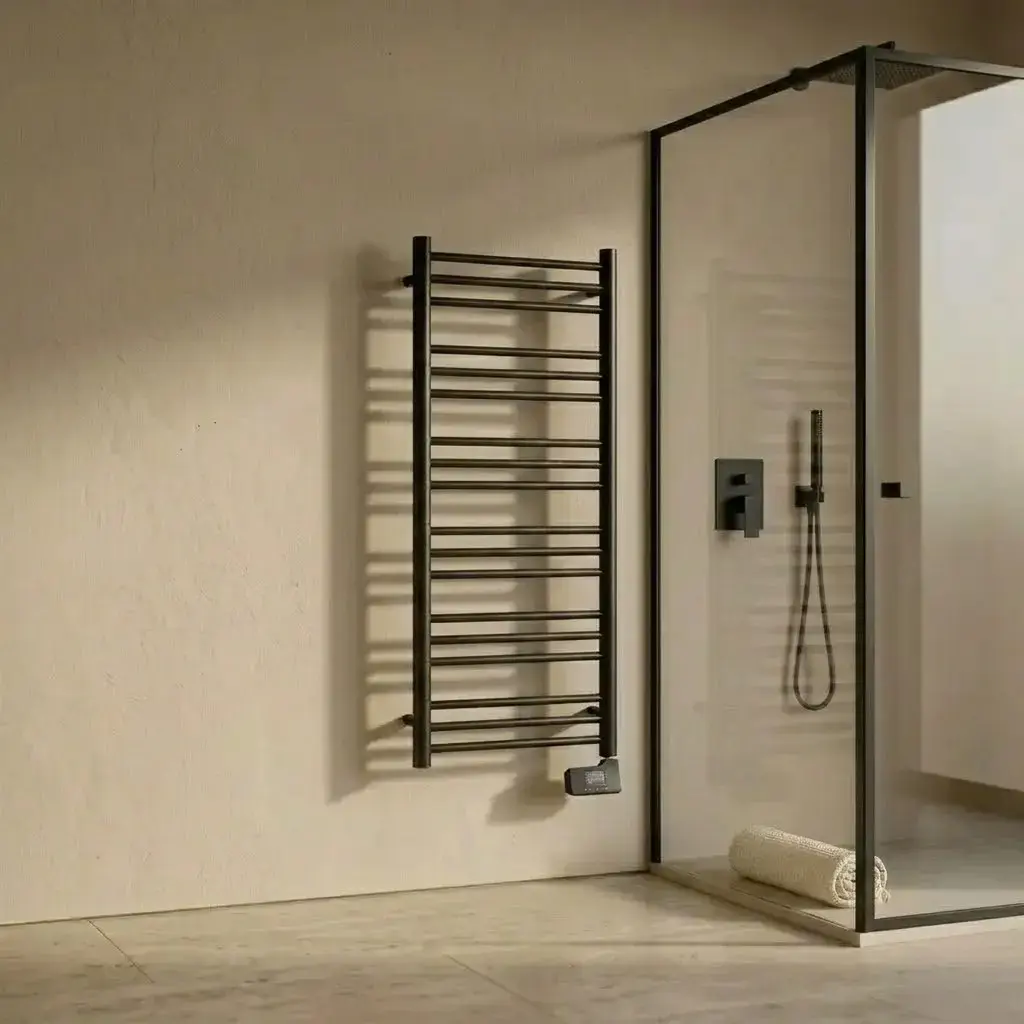 Sèche-Serviettes électrique, 120x50 cm, 500W, Noir Mat, Châtelet