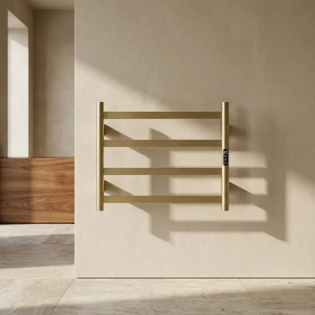 Sèche-serviettes Kalia 90W en doré Brossé Compact