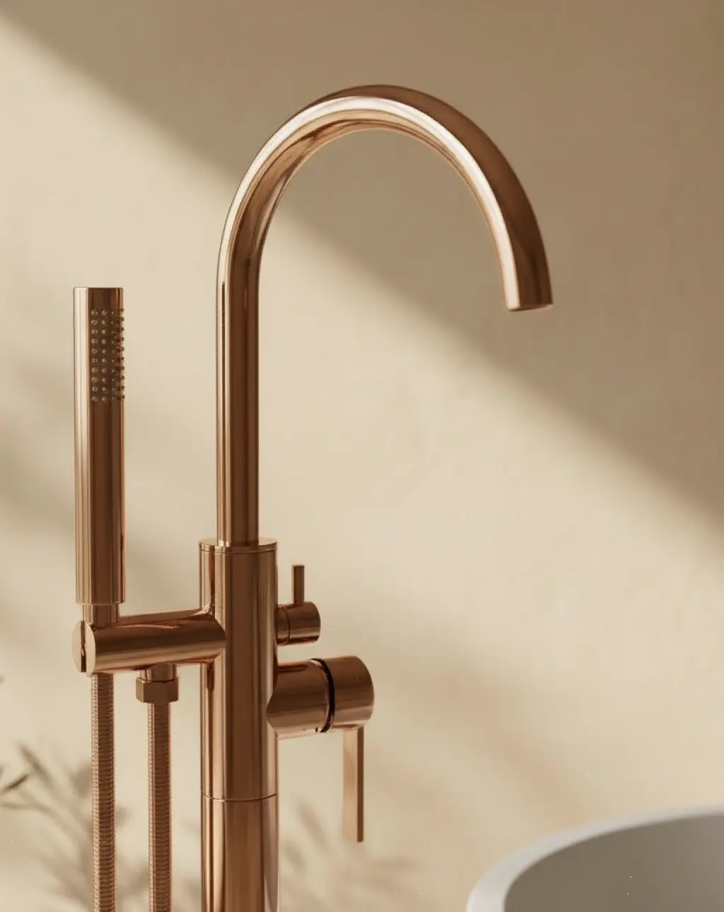 Colonne de bain au sol, doré rose, Louvre