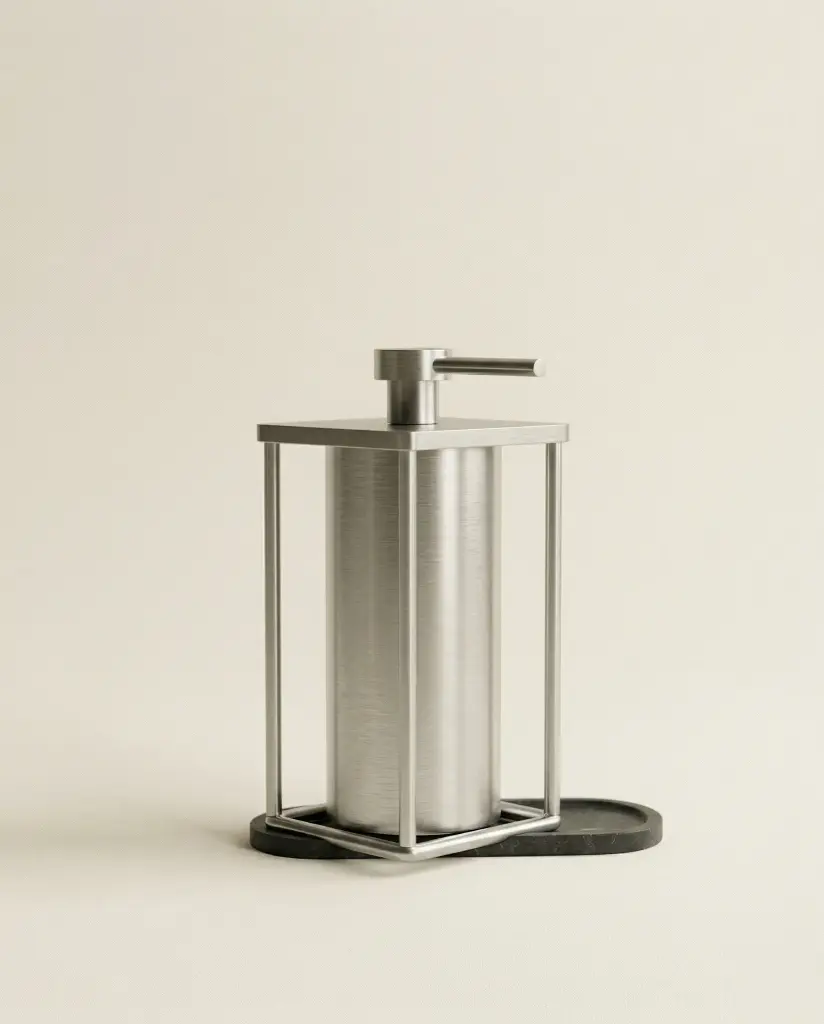 Distributeur de savon, chromé brossé 15,9cm, Infinity Elegance 3.webp