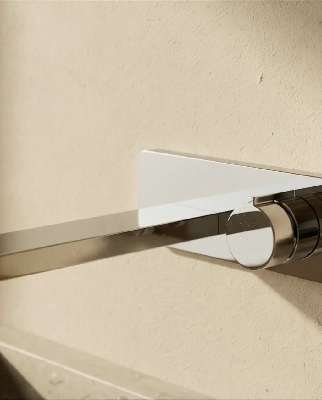 Robinet mitigeur lavabo mural encastré chromé, Carrousel