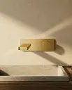 Robinet mitigeur lavabo mural encastré doré brossé, Carrousel (7).webp