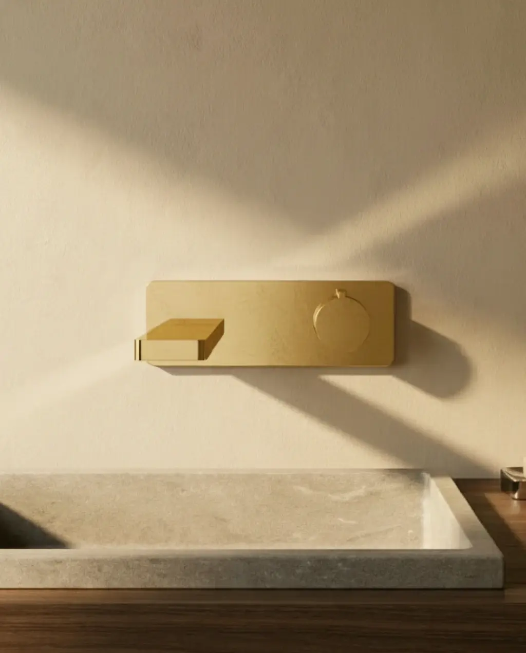 Robinet mitigeur lavabo mural encastré doré, Carrousel